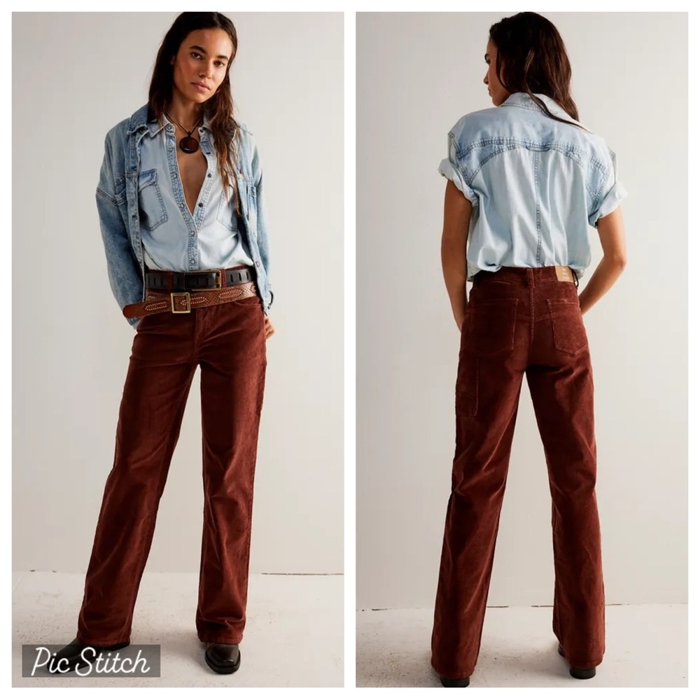 Free People We The Free Tinsley Baggy High-Rise Cord Jeans NWT SZ 27